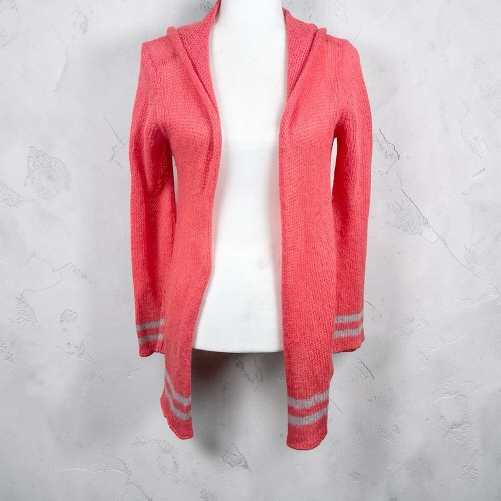 Wooden Ships Pink Grey Open Cardigan Wool Blend Small Medium